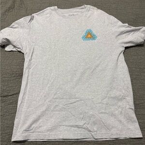 PALACE Gray Short Sleeve Tee with Geometric Logo